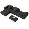 Modern Oversized Modular Sectional Sofa, Sparkling Fabric Soft Cushion Sofa With 6 Pillows, 6 Pieces Diy Combination Tufted Sofa, No Assembly Required - Black - Image 20