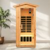 1 Person Far Infrared Old Fir Outdoor Sauna Room - Natural - Image 6
