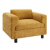 Modern Oversized Armchair Comfy Accent Chair Single Sofa For Living Room Bedroom Office Apartment, Woven Velvet Fabric - Yellow - Image 8