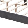 Queen Platform Tufted Upholstered Bed With Wings Design, Strong Wood Slat Support - Gray - Image 11