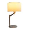 Horizon - Table Lamp With On / Off Switch Curved Base Linen Shade - Brushed Nickel / Silver / White - Image 2