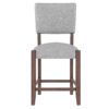 5 Piece Counter Height Dining Set, Faux Marble Bar Table With 4 Upholstered Chairs, Mid Century Style For Kitchen - White / Gray - Image 21