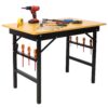 Portable Folding Work Table With Measuring Tape And Angle Finder Steel - Black - Image 2