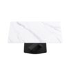 63" Modern Artificial Stone Straight Edge Metal X-Leg Dining Table, 6 People - White / Black - Image 4