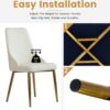 Modern Sponge-Filled Dining Chair, Solid Wood Metal Legs, Suitable For Restaurants, Living Rooms And Rooms (Set of 2) - White - Image 6