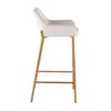 Daniella - Contemporary / Glam Fixed Height Bar Stool (Set of 2) - Gold / White - Image 3