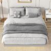 Queen Size Floating Bed With Led Lights Underneath, Modern Queen Size Low Profile Platform Bed With Led Lights - Gray - Image 3