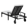 Jason - Chaise Lounge Adjustable Acacia Wood Outdoor Furniture - Black White - Image 12
