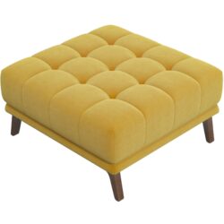 Addison - Square Upholstered Ottoman - Brown / Yellow