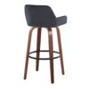 Daniella - Contemporary Fixed Height Barstool With Swivel And Round Footrest (Set of 2) - Walnut / Black - Image 4