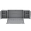 Queen Size Murphy Bed With Shelves, Cabinets And USB Ports - Gray - Image 2