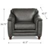 Belfast-Top Grain Leather Chair - Gun Ash - Image 7