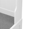 Hall Tree With 6 Hooks And Hinged Lid, Coat Hanger, Entryway Bench, Storage Bench, 3 In 1 Design, For Entrance, Hallway - White - Image 14