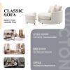 360° Swivel Accent Barrel Chair With Storage Ottoman & 4 Pillows, Modern Chenille Leisure Chair Round Accent For Living Room - Cream - Image 5