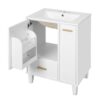 Solid Wood And 24" Bathroom Vanity With Sink, Deep Drawer, Door Shelf, 2 Tier Basket - White - Image 17