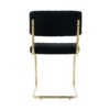 Modern Simple Light Luxury Dining Chair With Metal Legs, Teddy Material, (Set of 2) - Black - Image 12