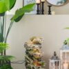 Decorative 5 Tier Wood Rock Inspired Water Fountain With Lights And Pump - Brown - Image 5