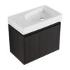 Modern 24" Bathroom Vanity With Ceramic Basin, Wall Mounted Sink Combo Cabinet - Black - Image 6