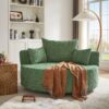 360° Swivel Chair Accent Barrel Chair Swivel Round Sofa Chair With 3 Removable Pillows For Living Room, Office And Hotel - Green - Image 9