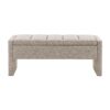 Modern Bed End Bench With Storage, Upholstered Large Foot Rest Stool, Comfy Window Vanity Bench For Living Room, Dorm, Coffee Table, Linen - Gray Brown - Image 4