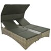 Patio Daybed Outdoor Daybed Sun Lounger With Shelter Roof With Adjustable Backrest, Storage Box And 2 Cup Holders For Patio, Balcony, Poolside - Gray - Image 23