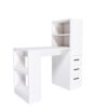 Modern Computer Desk With Built In Socket 3 Slide Drawers 4 Storage Levels - White - Image 12
