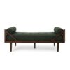 Chic Modern Chaise Lounge With Button Tufting And Bentwood Design - Blackish Green - Image 6