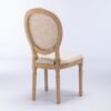 French Style Solid Wood Frame Antique Painting Linen Fabric Rattan Back Dining Chair (Set of 2) - Cream / Beige - Image 5