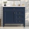 Bathroom Vanity With Top Sink, Modern Bathroom Storage Cabinet With 2 Drawers And A Tip-Out Drawer, Single Sink Bathroom Vanity - Blue - Image 16