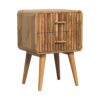 T Bar Ridged Nightstand - Oak - Image 3