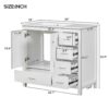 Bathroom Vanity With Ceramic Sink Combo, Abundant Storage Cabinet -2 Soft-Close Doors And 5 Drawers - White - Image 15