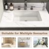 Elegant Bathroom Vanity Top With Undermount Sink - White Sintered Stone - Image 6