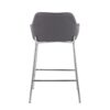 Daniella - Contemporary Fixed Height Counter Stool (Set of 2) - Gray / Chrome - Image 6