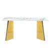 Dining Table, Paired With Electroplated Golden Butterfly Table Legs - Gold / White - Image 17