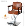 Classic Barber Chair, Styling Salon Chair With Hydraulic Pump Swivel Barber Chair, For Beauty Salon Spa Equipment - Brown - Image 8