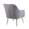 Modern Mid-Century Chair Velvet Sherpa Armchair For Living Room Bedroom Office - Gray - Image 10