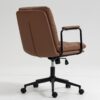 Office Chair, Mid Back Home Office Desk Task Chair With Wheels And Arms Ergonomic Computer Rolling Swivel Chair With Padded Armrest - Brown - Image 7