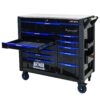12 Layer Drawer Multi Purpose Tool Cart With Wheels And Iron Top - Black / Blue - Image 8