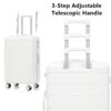 Set 3 Pieces 20" / 24" / 28" Abs Spinner Wheel Luggage, Matching Color, With Combination Lock - White - Image 11