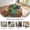 360° Swivel Chair Accent Barrel Chair Swivel Round Sofa Chair With 3 Removable Pillows For Living Room, Office And Hotel - Green - Image 6