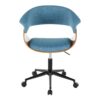 Vintage Mod - Mid-Century Modern Office Chair - Black / Walnut / Blue - Image 5
