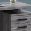 Computer Desk For Home Office, Laptop, Left, Right Set - Up, Storage Drawers, Contemporary - Gray - Image 2