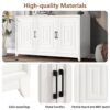 TV Stand For TVs Up To 65", Modern Entertainment Center Media Console Cabinet With 2 Spacious Storage Space - White - Image 5