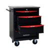 4 Drawer Multifunctional Tool Cart With Wheels, Metal Rolling Tool Cart Storage For Garage Workshop Warehouse Repair Shop With Stainless Steel Roof - Black / Red - Image 13