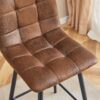 Techno Fabric Bar Chair (Set of 2) Comfortable - Brown / Black - Image 12