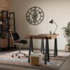 Sawhorse - Solid Walnut Veneer And Metal Desk - Walnut - Image 8