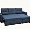 Convertible L Shaped Sectional Sleeper Sofa Bed, Saving Pull Out Couch - Blue - Image 2