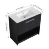 Modern 36" Bathroom Vanity With Ceramic Sink And Soft Closing Doors - Dark Oak - Image 3