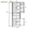 Elegant Storage Cabinet With Multi Functional Space, 2 Drawers With Slide Rails, Adjustable Shelf - Gray - Image 2