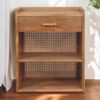 Larissa - T Bar Open Bedside Table - Oak - Image 10